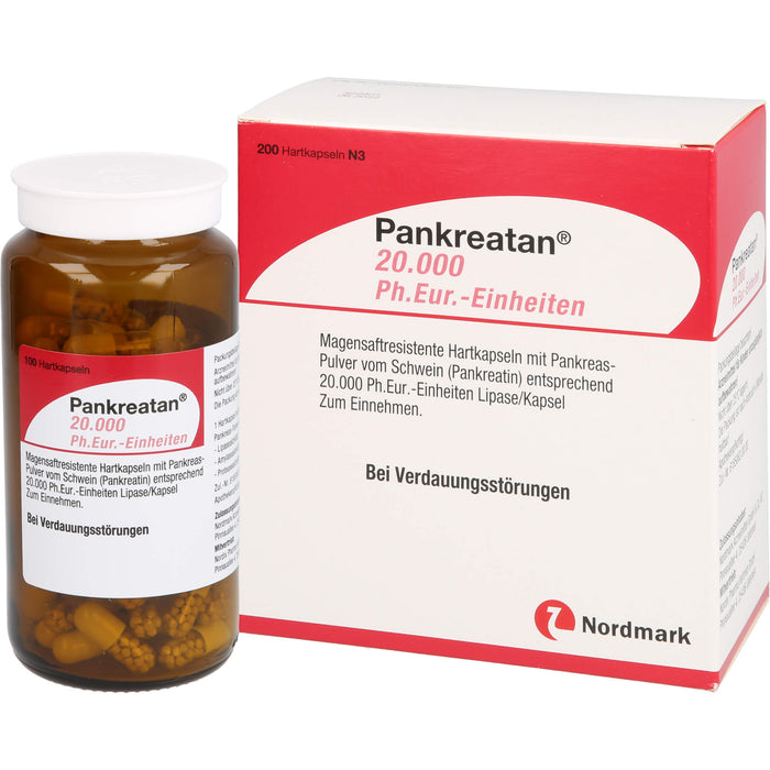 Pankreatan 20.000 Ph.Eur.-Einheiten Hartkapseln bei Verdauungsstörungen, 200 St. Kapseln