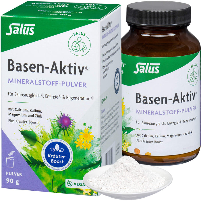 Salus Basen-Aktiv Mineralstoff-Kräuterextrakt-Pulver für Säureausgleich, Energie und Regeneration, 90 g Poudre