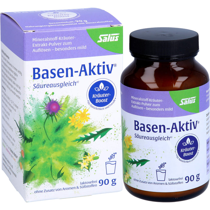 Salus Basen-Aktiv Mineralstoff-Kräuterextrakt-Pulver für Säureausgleich, Energie und Regeneration, 90 g Poudre