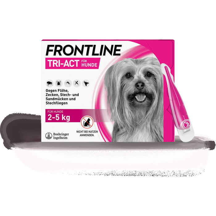 FRONTLINE Tri-Act Lösung gegen Zecken, Flöhe und fliegende Insekten beim Hund (2-5 kg), 3 St. Einzeldosisbehältnisse