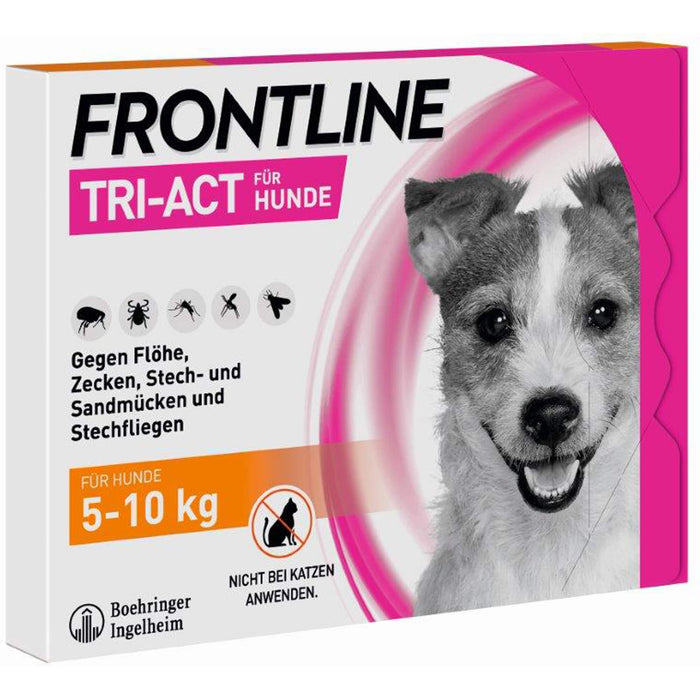 FRONTLINE Tri-Act Lösung gegen Zecken, Flöhe und fliegende Insekten beim Hund (5-10 kg), 3 pc Récipients à dose unique