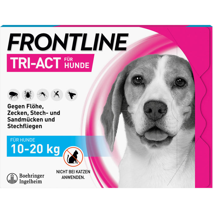 FRONTLINE Tri-Act Lösung gegen Zecken, Flöhe und fliegende Insekten beim Hund (10-20 kg), 3 St. Einzeldosisbehältnisse