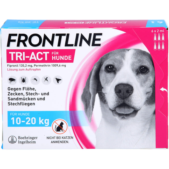 FRONTLINE TRI-ACT gegen Zecken, Flöhe und fliegende Insekten beim Hund (10-20 kg), 6 St. Einzeldosispipetten