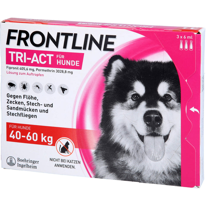 FRONTLINE TRI-ACT Lösung gegen Zecken, Flöhe und fliegende Insekten beim Hund (40-60kg), 3 pc Récipients à dose unique