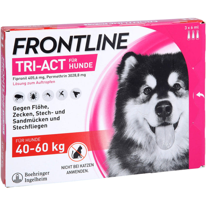 FRONTLINE TRI-ACT Lösung gegen Zecken, Flöhe und fliegende Insekten beim Hund (40-60kg), 3 pc Récipients à dose unique