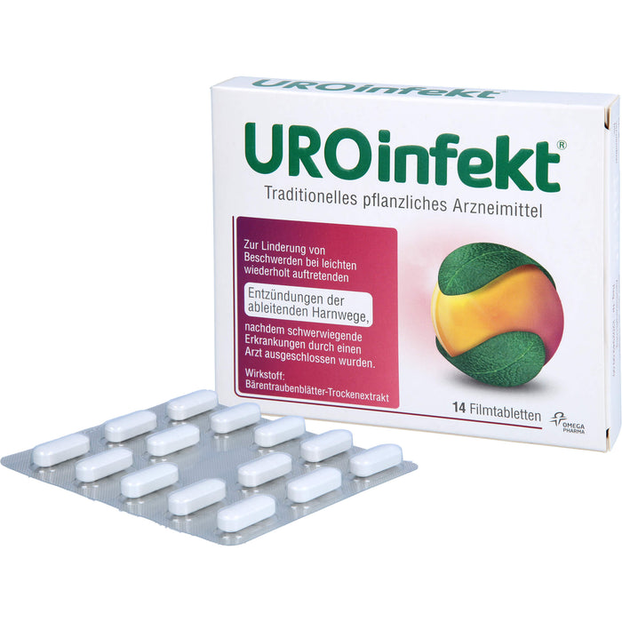 UROinfekt 864 mg Filmtabletten bei Entzündungen der ableitenden Harnwege, 14 pc Tablettes