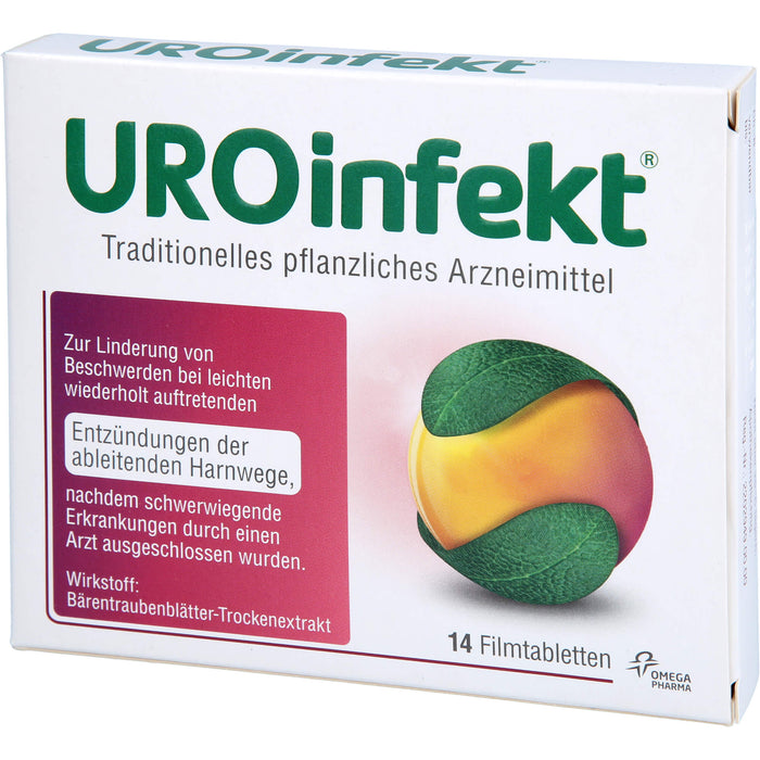 UROinfekt 864 mg Filmtabletten bei Entzündungen der ableitenden Harnwege, 14 pc Tablettes