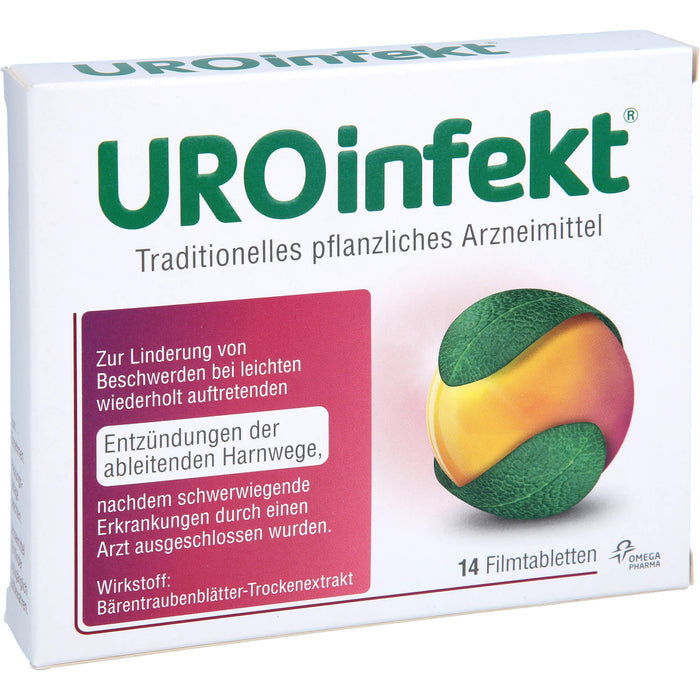 UROinfekt 864 mg Filmtabletten bei Entzündungen der ableitenden Harnwege, 14 pc Tablettes