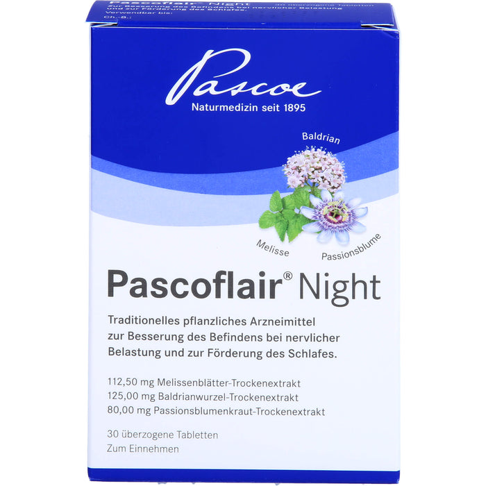 Pascoflair Night Tabletten bei nervlicher Belastung und zur Förderung des Schlafes, 30 St. Tabletten