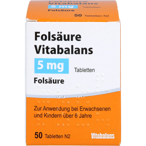 Vitabalans Folsäure 5 mg Tabletten, 50 St. Tabletten