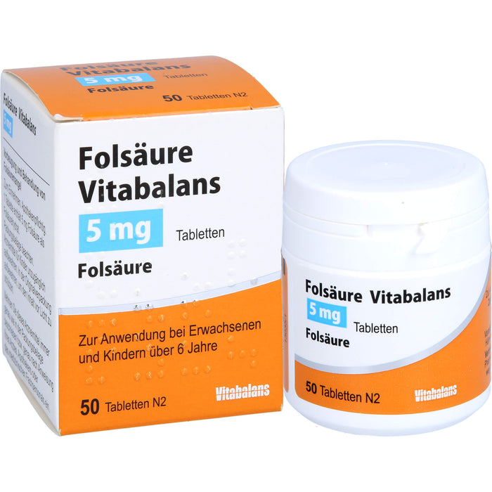 Vitabalans Folsäure 5 mg Tabletten, 50 St. Tabletten