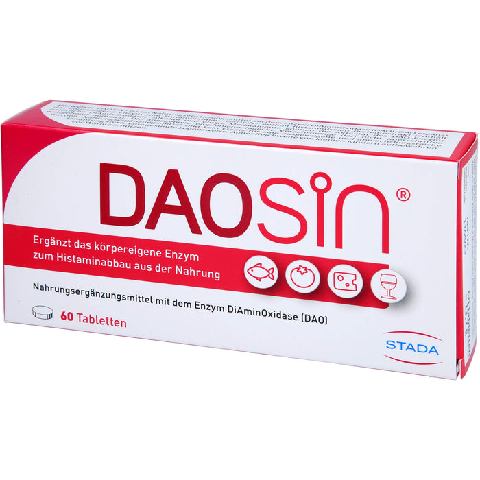 DAOSiN Tabletten zur Ergänzung des körpereigenen DAO-Enzyms zum Histaminabbau aus der Nahrung, 60 St. Tabletten