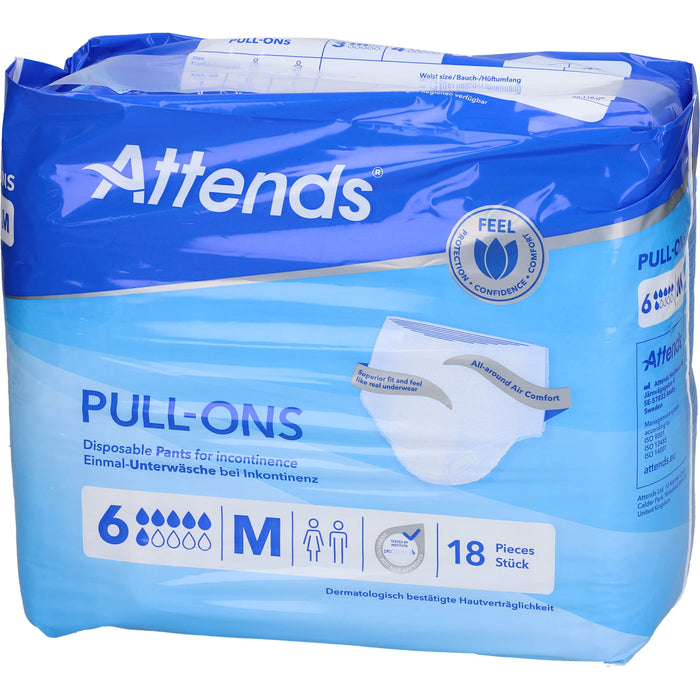 Attends Pull-Ons 6 Einmalunterwäsche bei Inkontinenz Gr.M, 18 pcs. Briefs