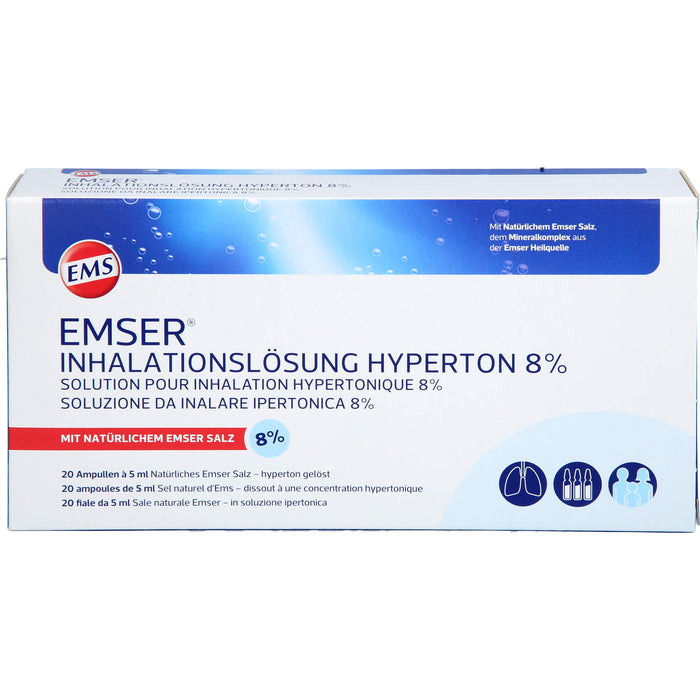 Emser Inhalationslösung hyperton 8%, 20 St. Ampullen
