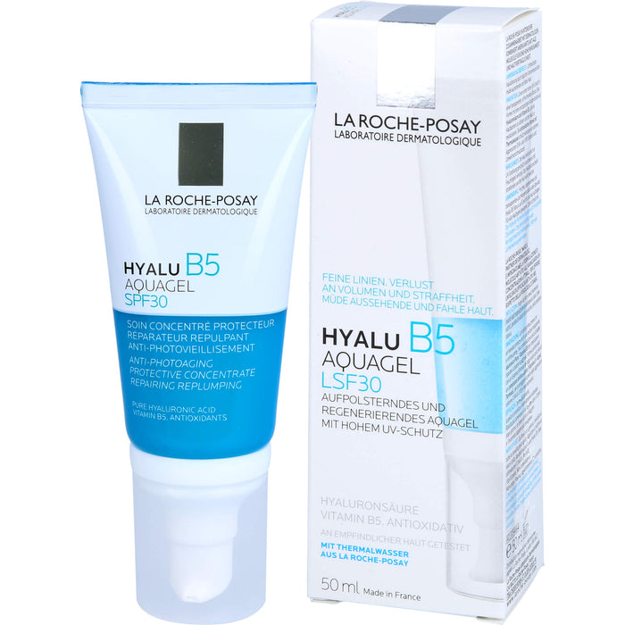 La Roche-Posay Hyalu B5 LSF 30 aufpolsterndes und regenerierendes Aquagel mit hohem Lichtschutz, 50 ml Gel