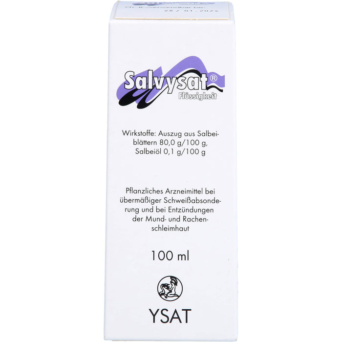 Salvysat Flüssigkeit bei übermäßiger Schweißabsonderung und zur Spülung bei Entzündungen im Mund- und Rachenraum, 100 ml Lösung