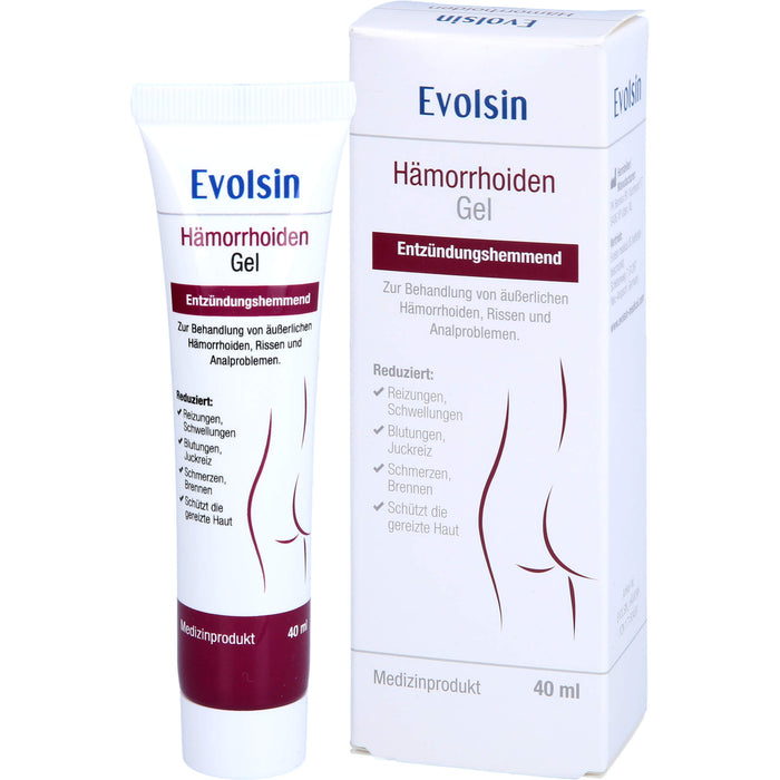 Evolsin Hämorrhoiden Gel entzündungshemmend gegen Brennen, Schmerz & Juckreiz, 40 ml Gel