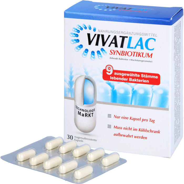 Vivatlac Synbiotikum Kapseln mit lebenden Bakterien, 30 St. Kapseln