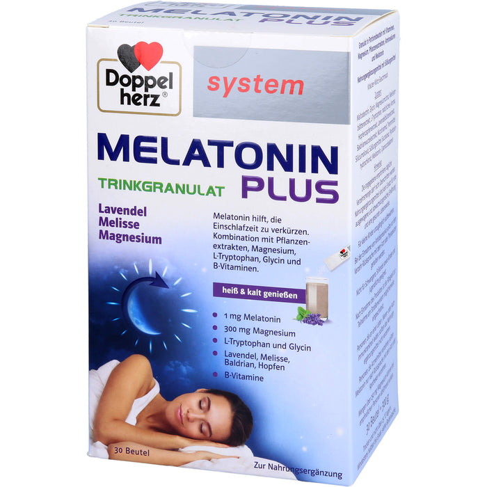 Doppelherz system Melatonin Plus Trinkgranulat zur Verkürzung der Einschlafzeit, 30 pc Sachets