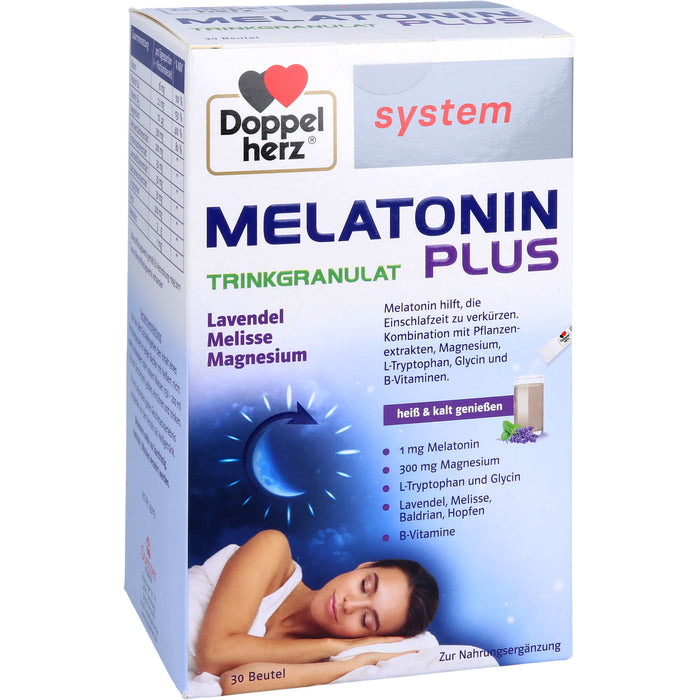 Doppelherz system Melatonin Plus Trinkgranulat zur Verkürzung der Einschlafzeit, 30 pc Sachets