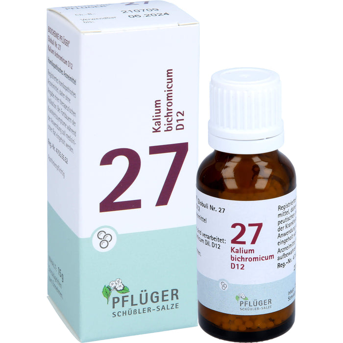 Pflüger Biochemie Nr.27 Kalium bichromicum D12 Globuli, 15 g Globules