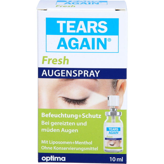 TEARS AGAIN Fresh Augenspray (ohne Konservierungsmittel) Befeuchtung und Schutz bei gereizten und müden Augen, 10 ml Lösung