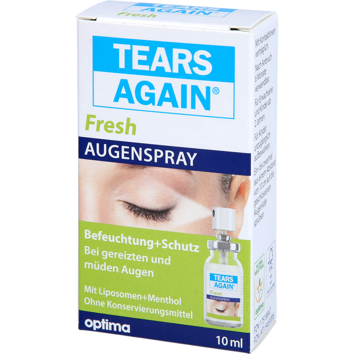 TEARS AGAIN Fresh Augenspray (ohne Konservierungsmittel) Befeuchtung und Schutz bei gereizten und müden Augen, 10 ml Solution
