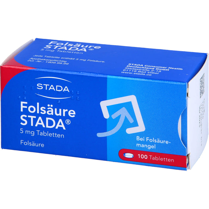 STADA Folsäure 5 mg Tabletten bei Folsäuremangel, 100 pc Tablettes