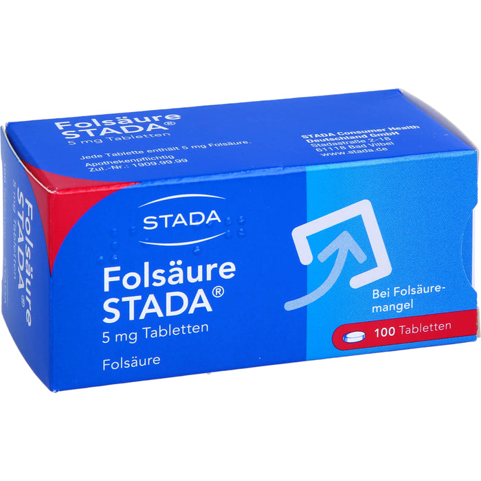 STADA Folsäure 5 mg Tabletten bei Folsäuremangel, 100 pc Tablettes
