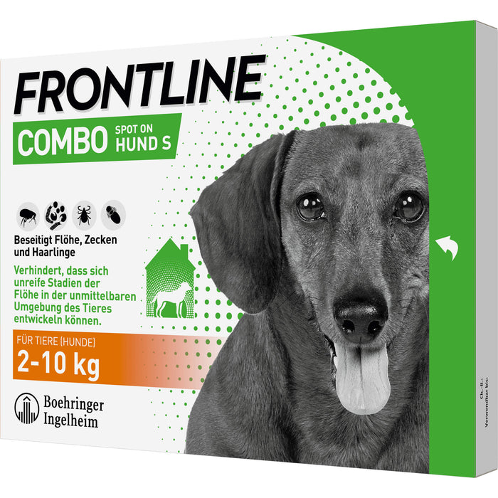 FRONTLINE COMBO Lösung Spot on gegen Flöhe und Zecken für Hunde S 2-10 kg, 6 pc Récipients à dose unique