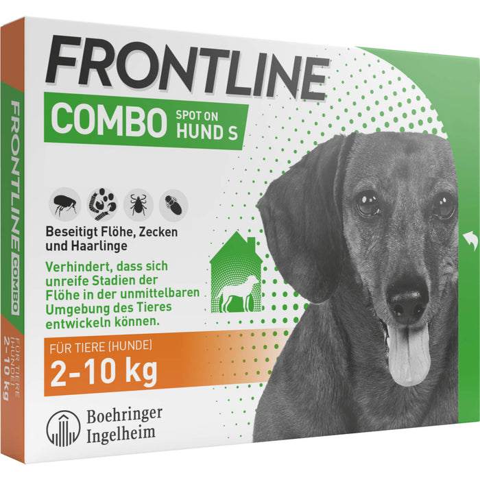 FRONTLINE COMBO Lösung Spot on gegen Flöhe und Zecken für Hunde S 2-10 kg, 6 pc Récipients à dose unique