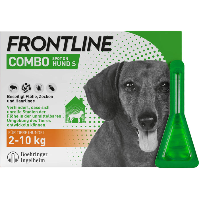 FRONTLINE COMBO Lösung Spot on gegen Flöhe und Zecken für Hunde S 2-10 kg, 6 pc Récipients à dose unique