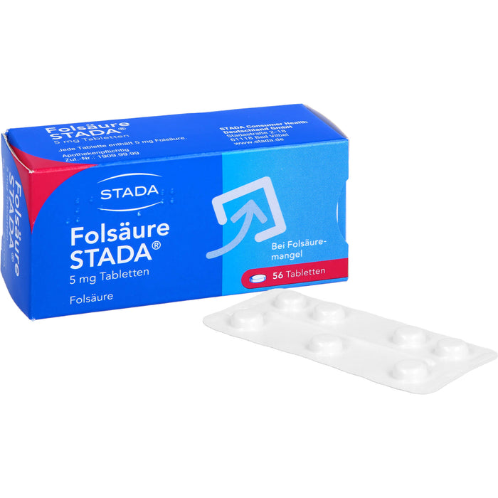 STADA Folsäure 5 mg Tabletten bei Folsäuremangel, 56 pc Tablettes