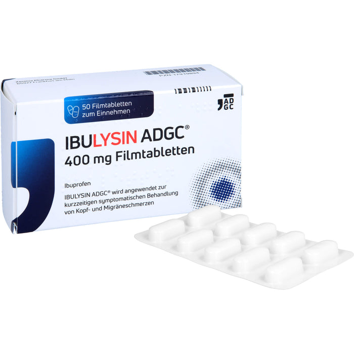 Ibulysin ADGC 400 mg Filmtabletten bei Schmerzen und Fieber, 50 St. Tabletten