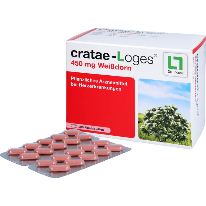 Cratae-Loges 450 mg Weißdorn Filmtabletten bei Herzerkrankungen, 200 pcs. Tablets