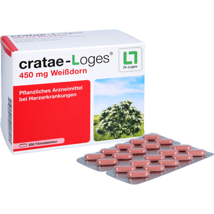 Cratae-Loges 450 mg Weißdorn Filmtabletten bei Herzerkrankungen, 200 pcs. Tablets