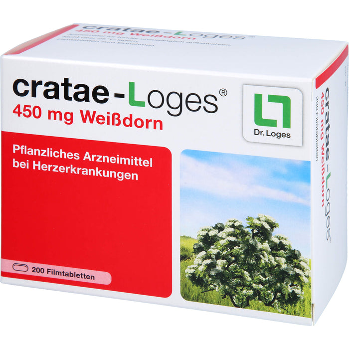 Cratae-Loges 450 mg Weißdorn Filmtabletten bei Herzerkrankungen, 200 pcs. Tablets