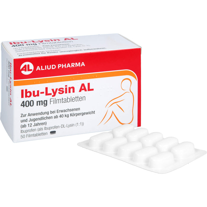 Ibu-Lysin AL 400 mg Filmtabletten bei akuten Schmerzen, 50 St. Tabletten