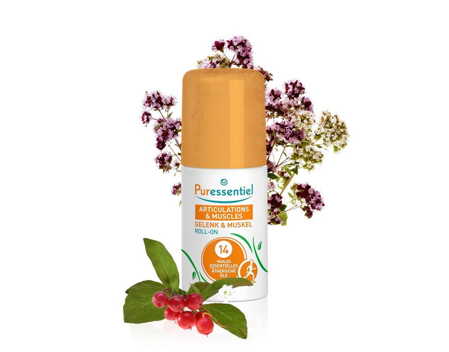 Puressentiel Gelenk & Muskel Roll-On mit 14 ätherischen Bio-Ölen – lindert Muskel- und Gelenkschmerzen, 75 ml Roll-On