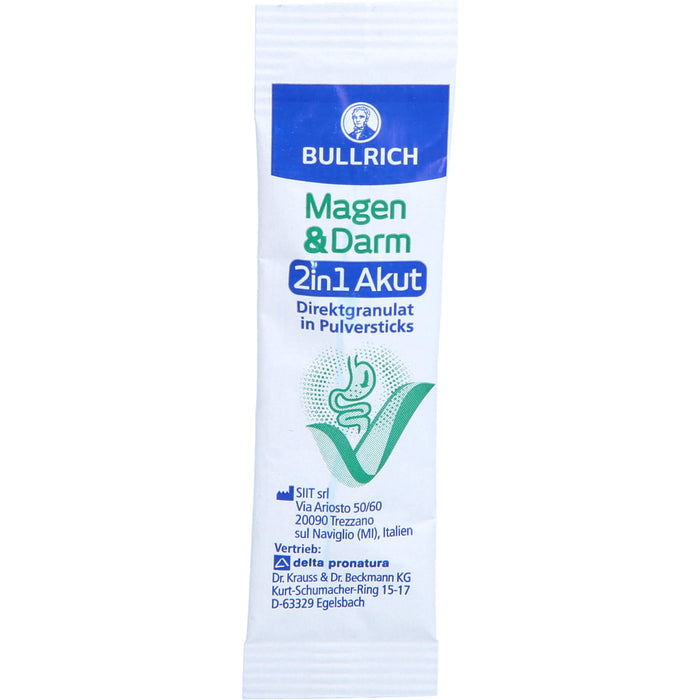 BULLRICH Magen und Darm 2in1 Akut Pulversticks gegen Sodbrennen und gegen Blähungen, 12 pcs. Sticks