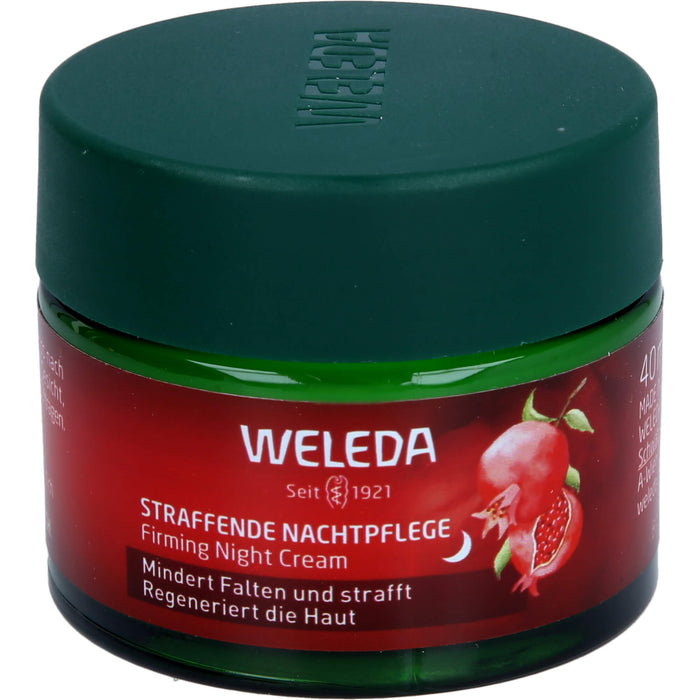 WELEDA straffende Nachtpflege mit Granatapfel & Maca-Peptiden mindert Falten  und regeneriert die Haut, 40 ml Creme