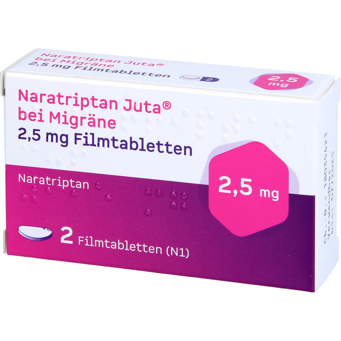 Naratriptan Juta bei Migräne 2,5 mg Filmtabletten, 2 pcs. Tablets