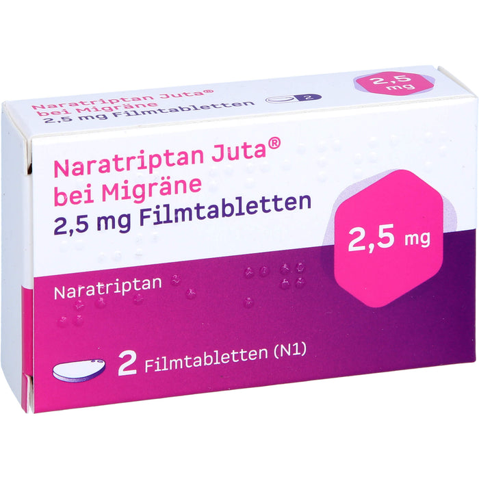 Naratriptan Juta bei Migräne 2,5 mg Filmtabletten, 2 pcs. Tablets