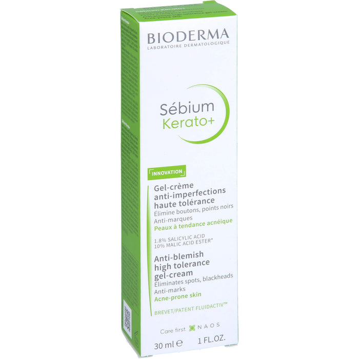BIODERMA Sebium Kerato+ Gel-Crème Anti-Unreinheiten-Pflege bei unreiner bis zu Akne neigender Haut, 30 ml Creme