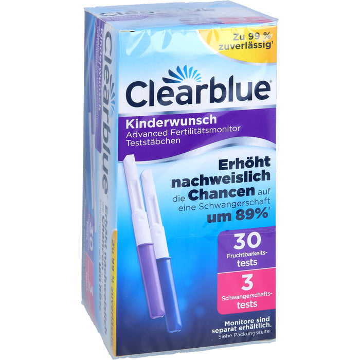 Clearblue Fertilitätsmonitor Teststäbchen zur Ermittlung des Fruchtbarkeitsstatuses, 33 pc Bandelettes réactives