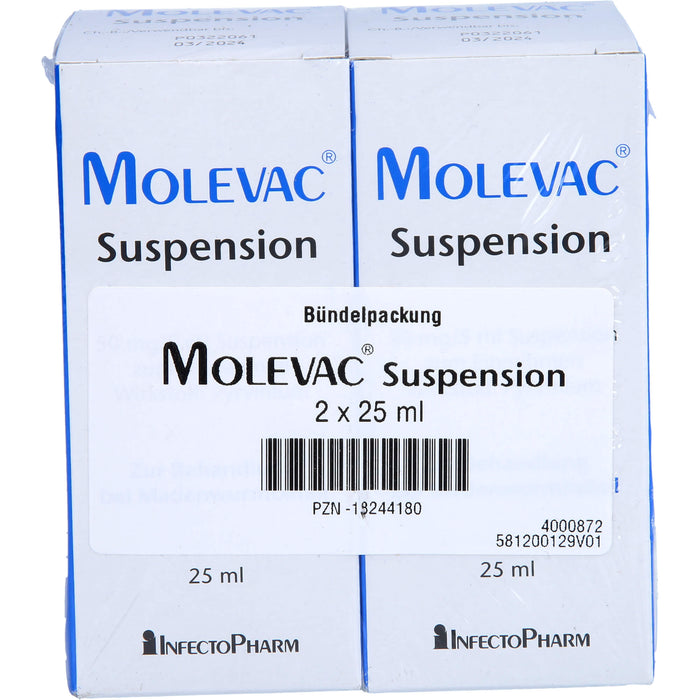 Molevac Suspension bei Madenwurmbefall, 50 ml Lösung
