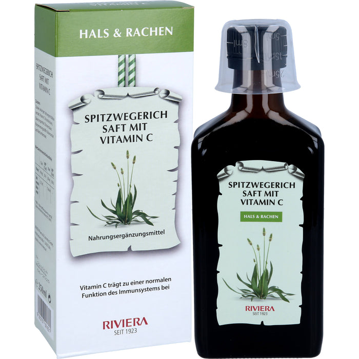 RIVIERA Spitzwegerich Saft mit Vitamin C für ein normales Immunsystem, 250 ml Lösung