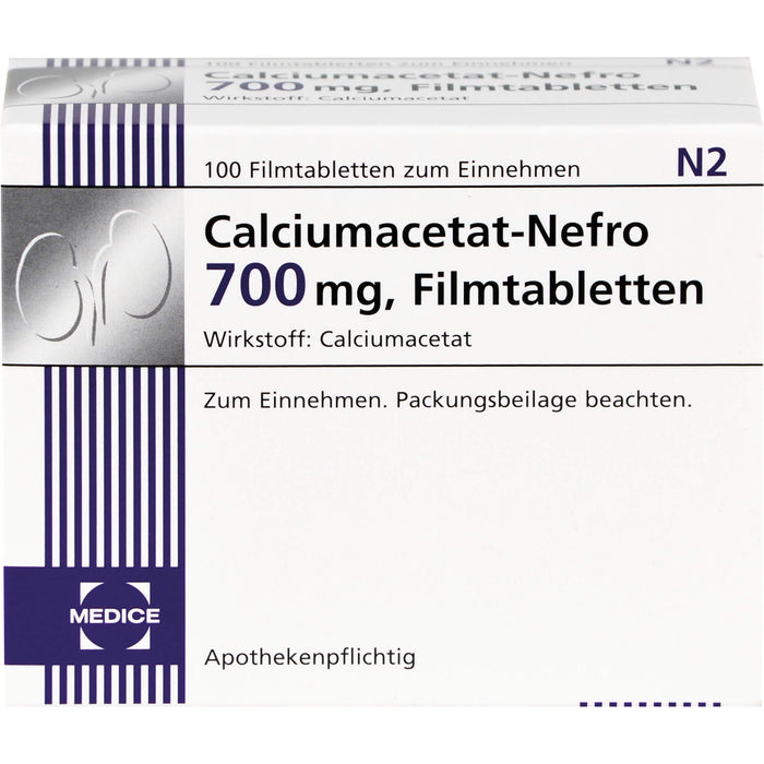 MEDICE Calciumacetat-Nefro 700 mg Filmtabletten, 100 pc Tablettes
