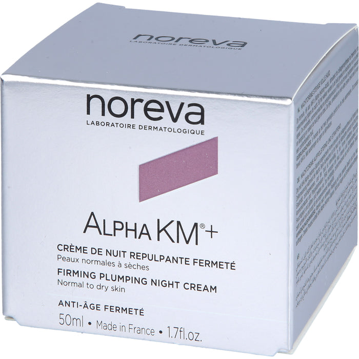 Noreva AlphaKM+ aufpolsternde Nachtcreme Anti-Aging und Ultra-Hydratation für normale bis trockene Haut, 50 ml Cream