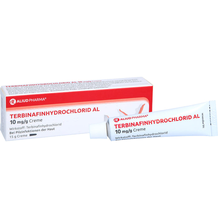 Terbinafinhydrochlorid AL 10 mg/g Creme zur Behandlung von Pilzen und Hefen auf der Haut, 15 g Creme
